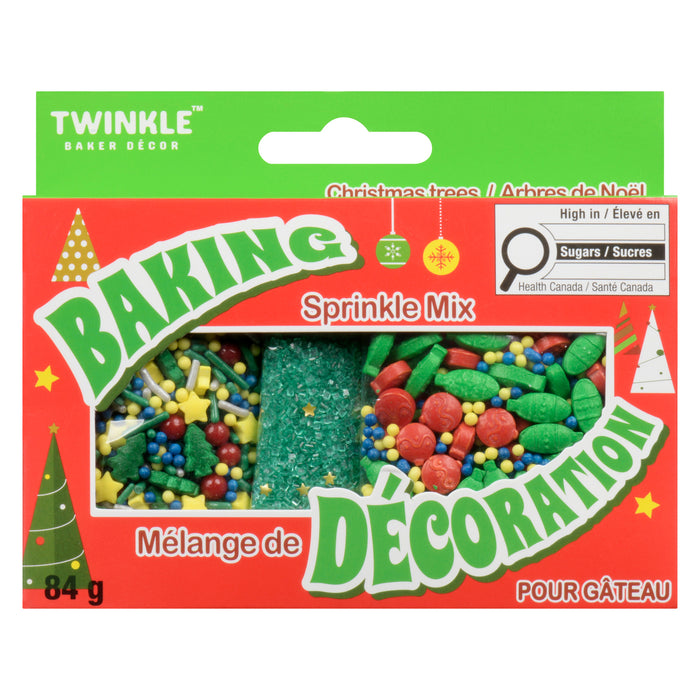 Twinkle Baker Décor Mélange de Décoration pour Gâteau Arbres de Noël, 84 g