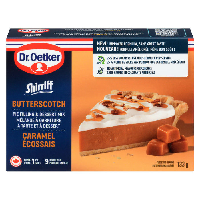 Dr. Oetker Shirriff Butterscotch Pie Filling & Dessert Mix, 133 g