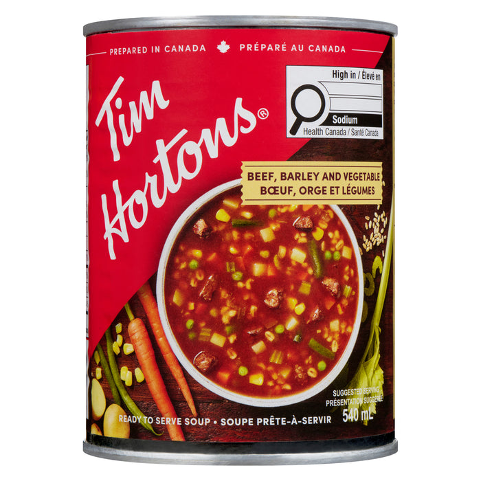 Tim Hortons Soupe Prête-à-Servir Bœuf, Orge et Légumes, 540 ml