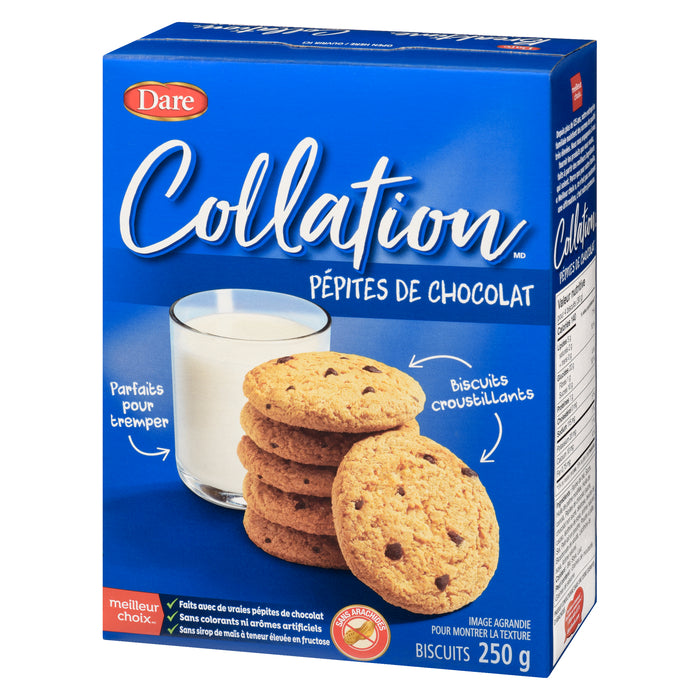 Biscuits aux pépites de chocolat Collation Dare, 250 g
