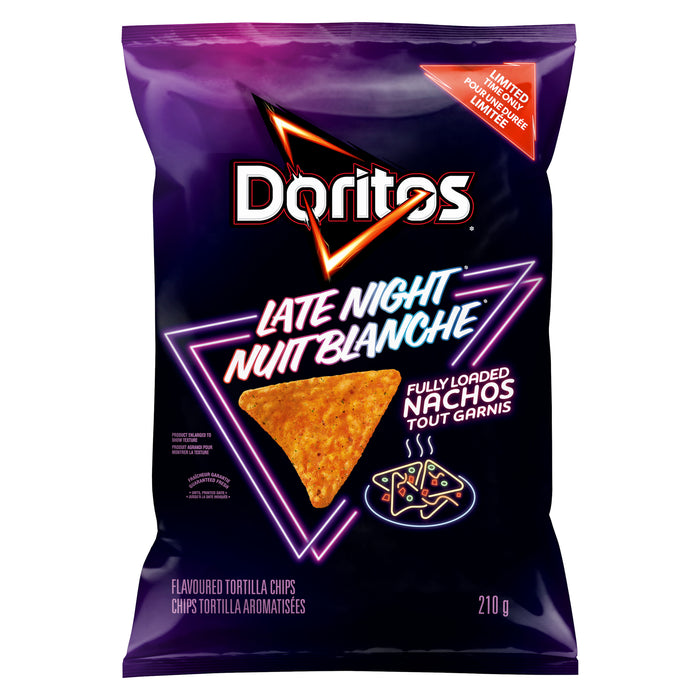 Doritos Nuit Blanche Chips Tortilla Aromatisées Nachos Tout Garnis, 210 g