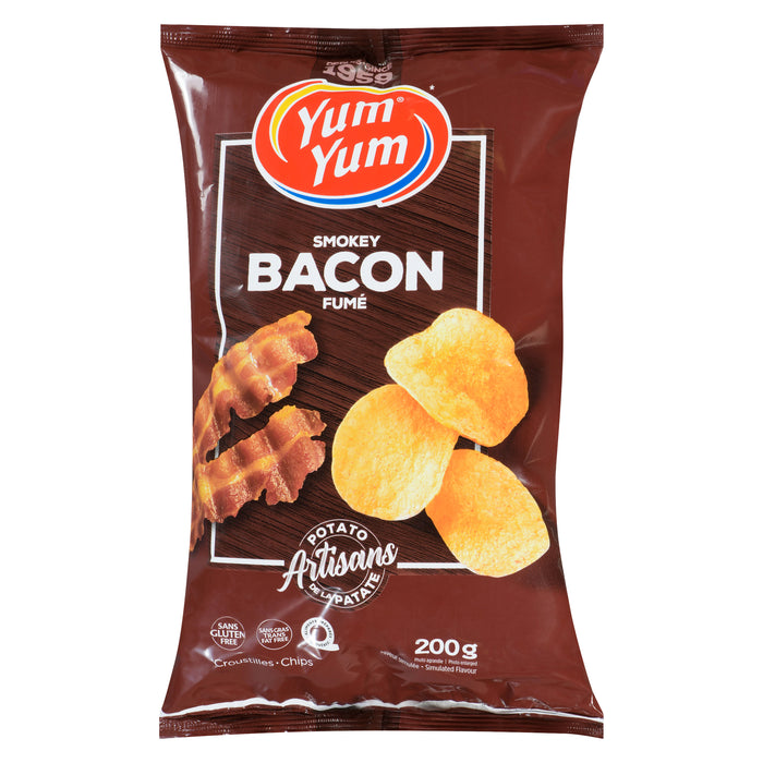 Yum Yum Chips Smokey Bacon, 200 g
