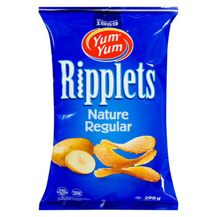 Yum Yum Ripplets Rippled Chips Regular, 200 g