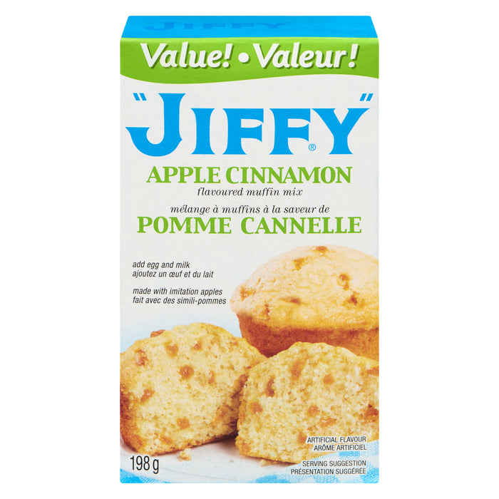 JIFFY Mélange à Muffins à la Saveur de Pomme Cannelle, 198 g