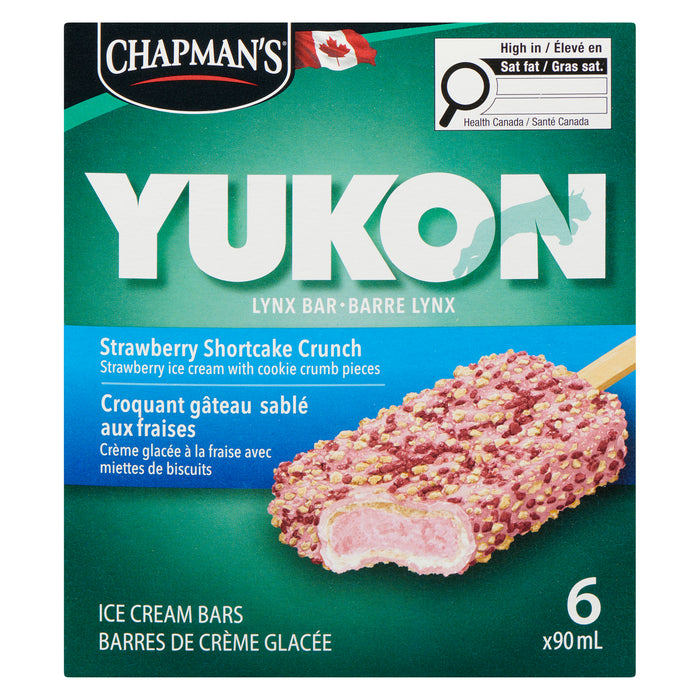 Crème glacée à la fraise avec des miettes de biscuit Yukon Chapman’s, emballage de 6