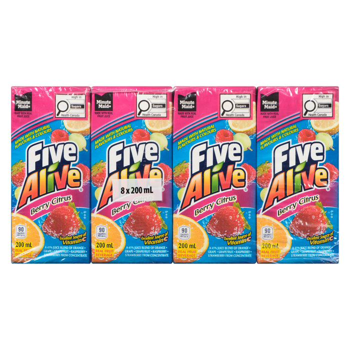 Déli-Cinq Boisson aux Vrais Fruits des Champs Agrumes, 8 x 200-ml