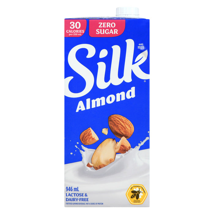 Silk Boisson aux Amandes Enrichie Zéro Sucre, 946 ml