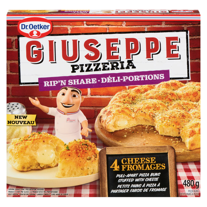 Dr. Oetker Giuseppe Pizzeria 4 Cheese Pizza Buns Rip'n Share, 480 g