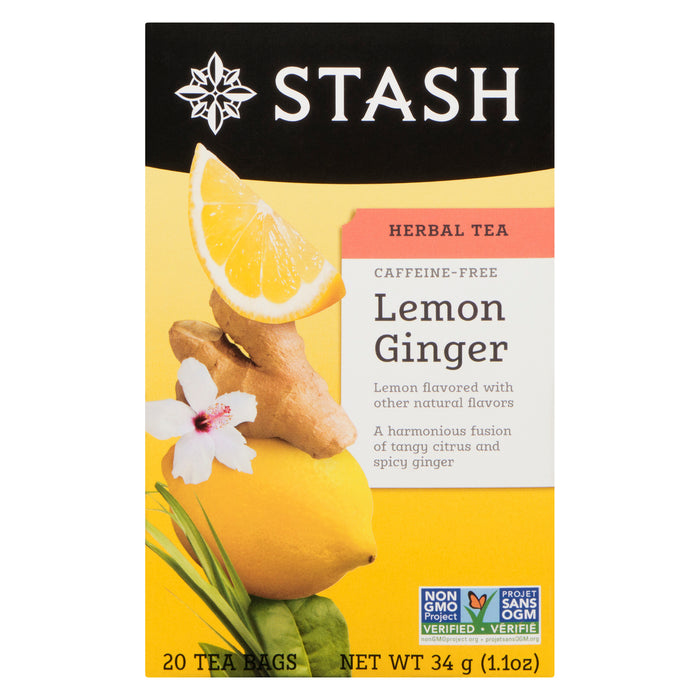 Stash Lemon Ginger Herbal Tea, 20-Tea Bags