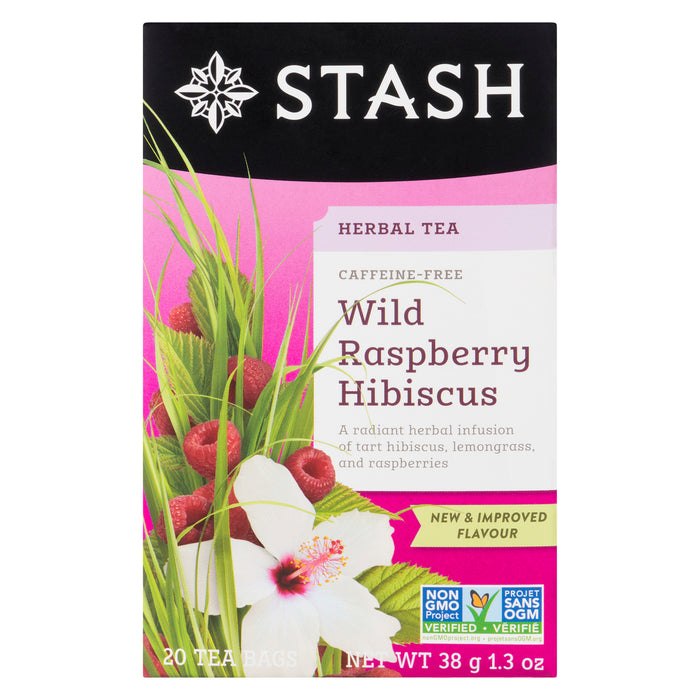 Stash Herbal Tea Wild Raspberry Hibiscus, 20-Pack
