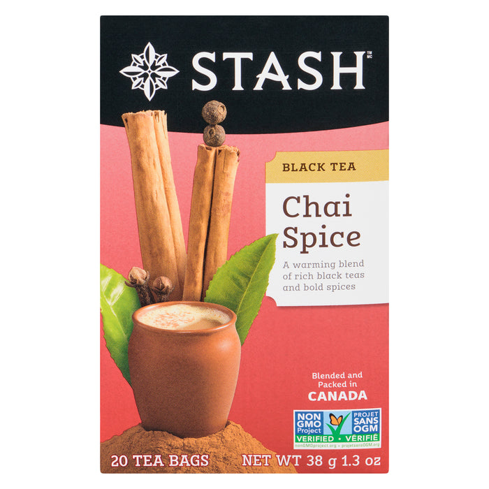 Thé noir chai épicé Stash, 20 sachets