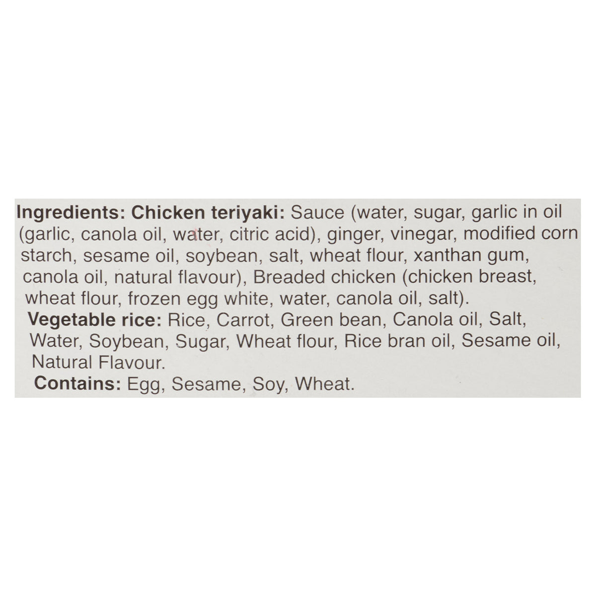 Wong Wing Teriyaki Chicken + Vegetable Rice Combo, 300 g – Giant Tiger