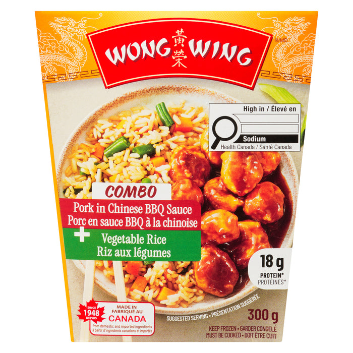 Wong Wing Pork in Chinese BBQ Sauce + Vegetable Rice Combo, 300 g