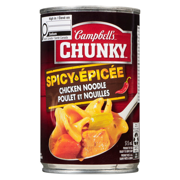 Soupe de nouilles au poulet épicé prête à déguster Campbell’s Chunky, 515 ml