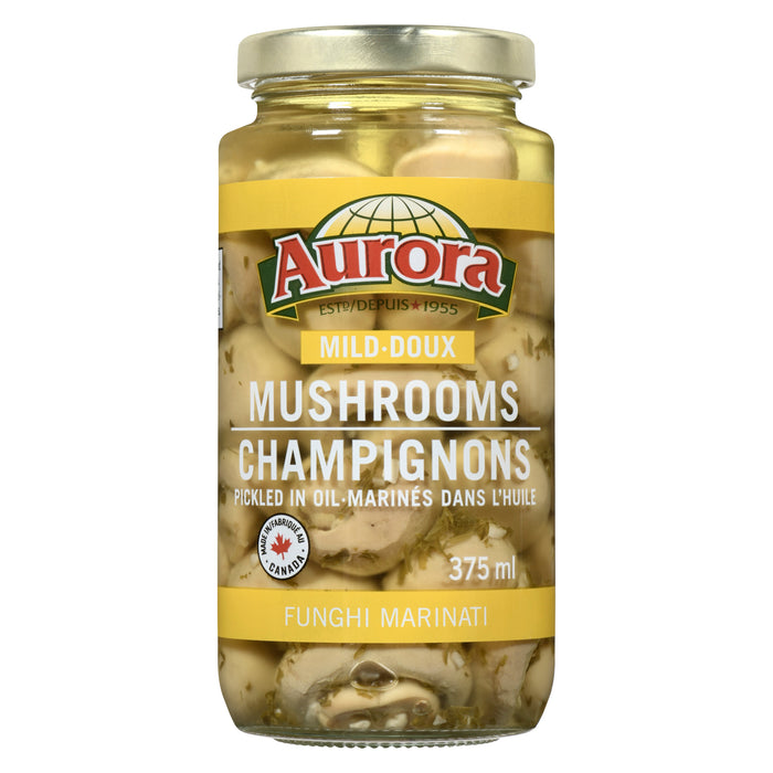 Aurora Mushrooms Pickled in Oil Mild, 375-ml