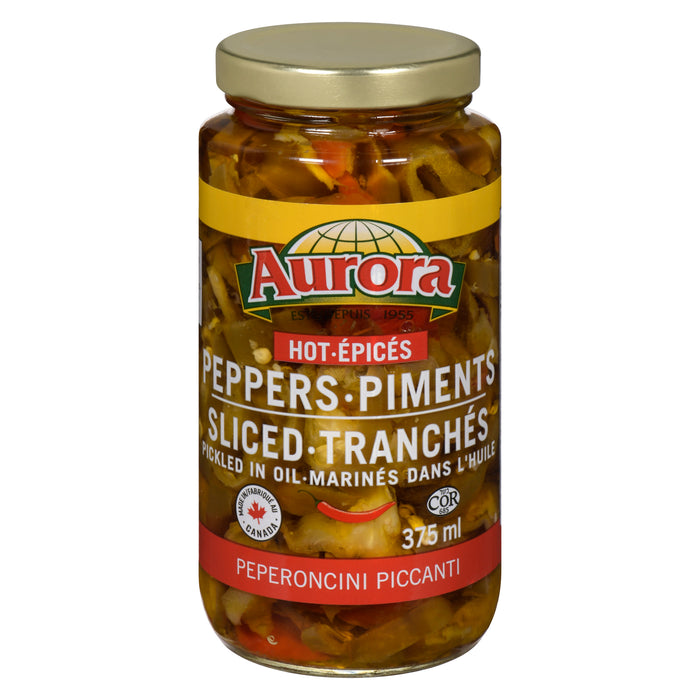 Piments piquants tranchés dans l'huile Aurora, 375 ml