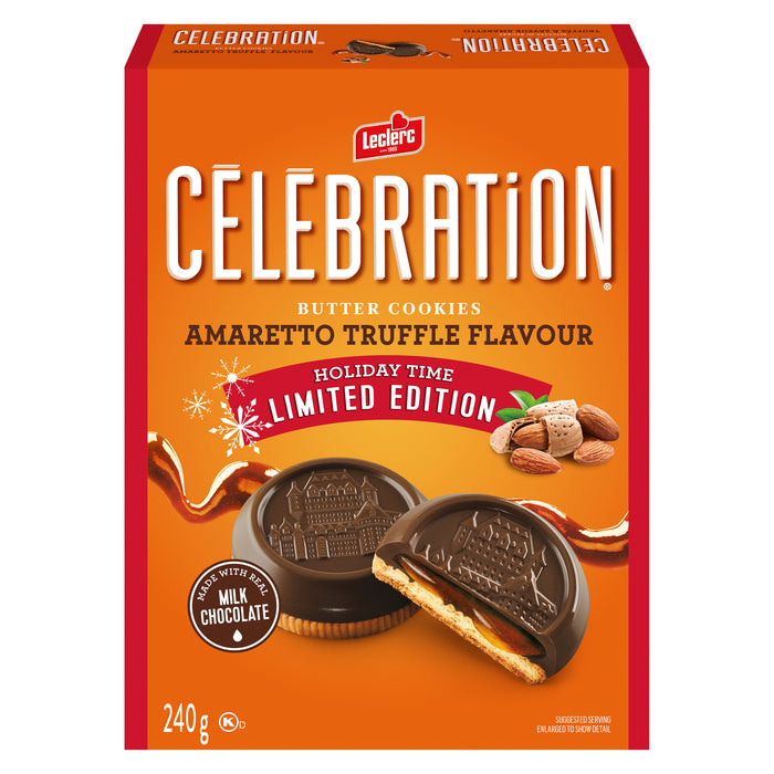 Célébration Biscuits au Beurre Truffés à Saveur Amaretto, Édition Limitée, 240-g