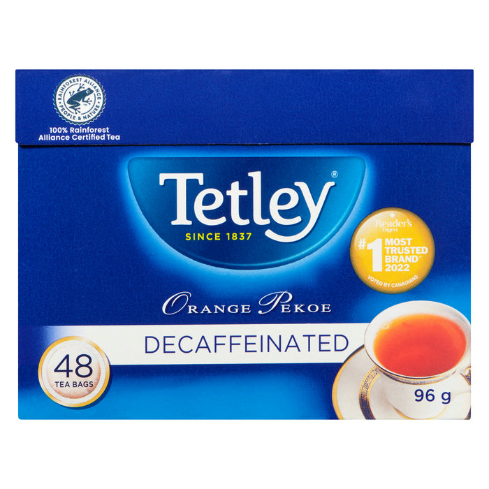 Tetley Orange Pekoe Decaffeinated Tea, 48-Tea Bags, 96-g