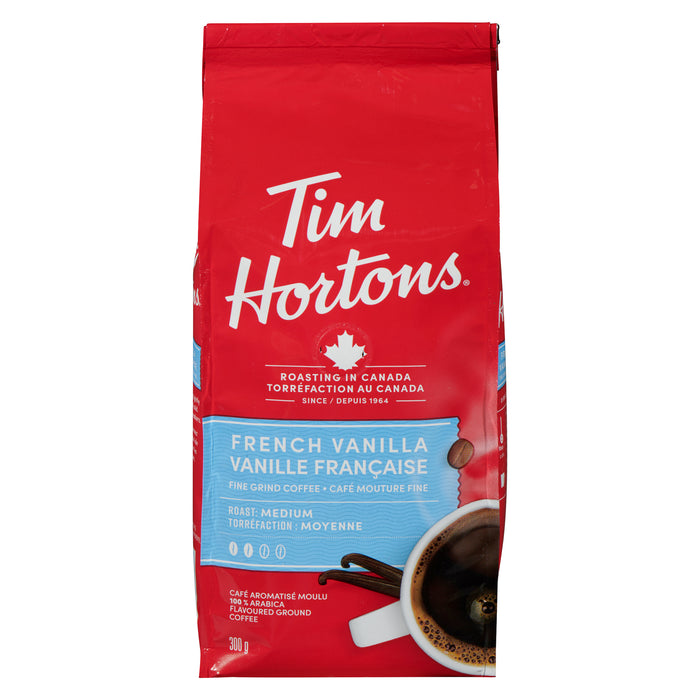 Tim Hortons Vanille Française Café Aromatisé Moulu 100 % Arabica Café Mouture Fine 300 g