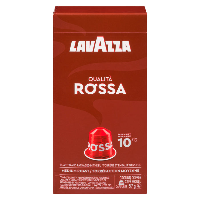 Lavazza Qualità Rossa Medium Roast Ground Coffee, 10-Capsules, 57 g