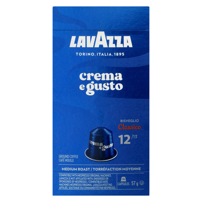 Lavazza Crema e Gusto Medium Roast Ground Coffee, 10-Capsules, 57 g