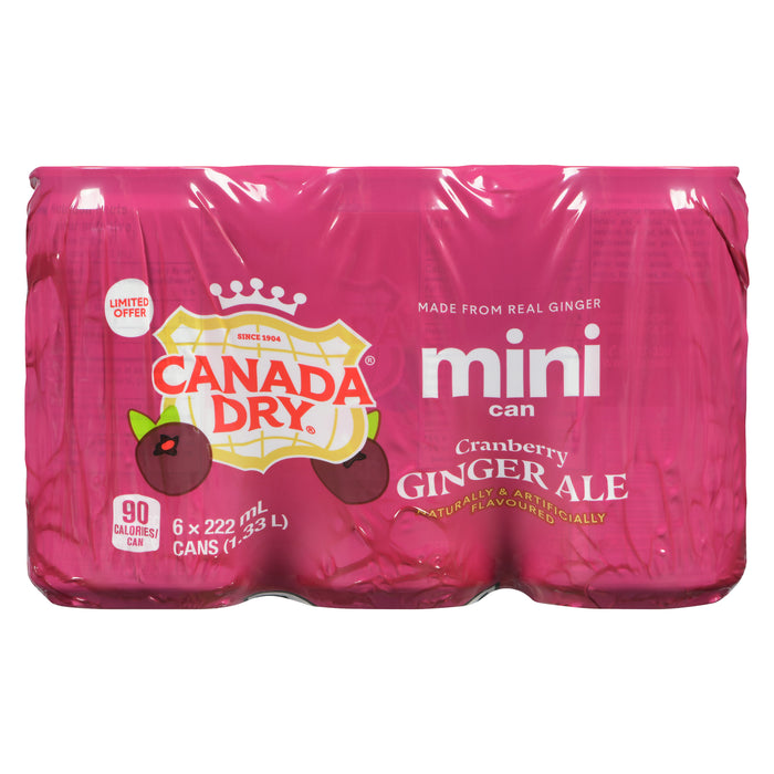 Canada Dry Cranberry Ginger Ale, 6-Pack, 222-ml