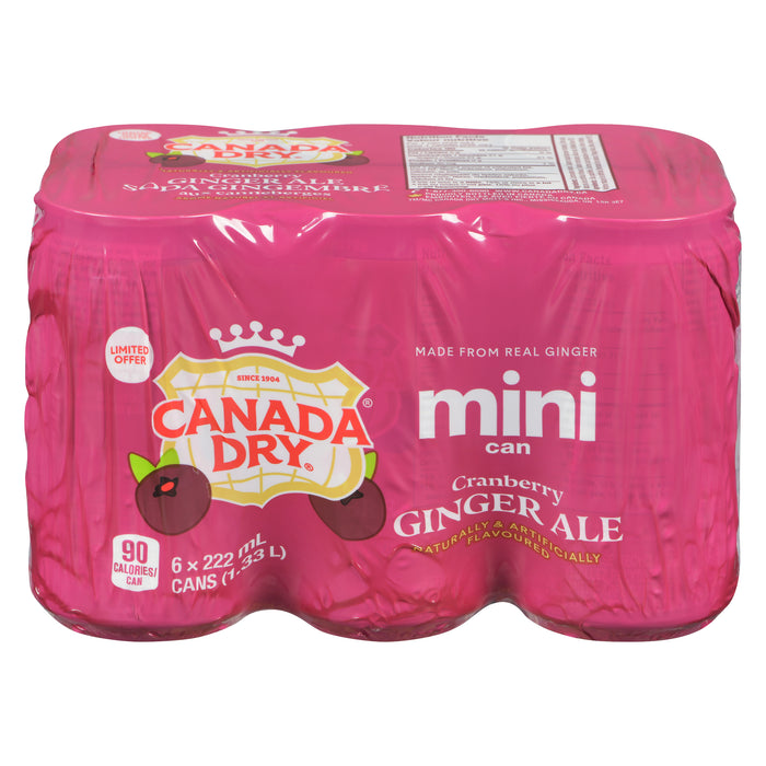 Canada Dry Soda Gingembre aux Canneberges Mini Canette, emb. de 6, 222 ml