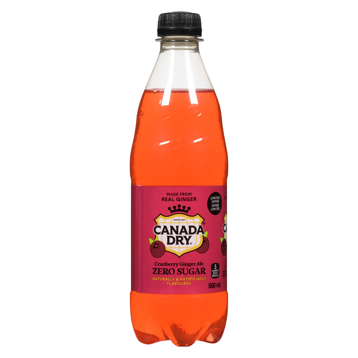 Canada Dry Zero Sugar Cranberry Ginger Ale, 500 ml