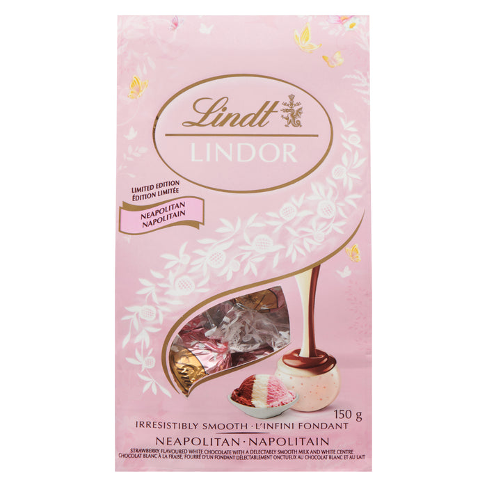 Sachet Truffes LINDOR Napolitain au chocolat blanc de Lindt, 150g