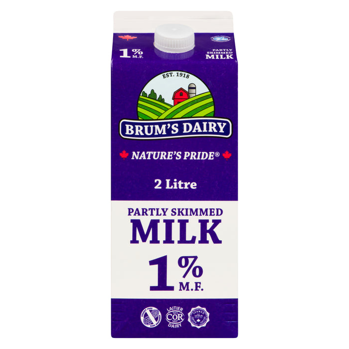 Brum's Dairy lait partiellement écrémé 1 % M.G., 2 L