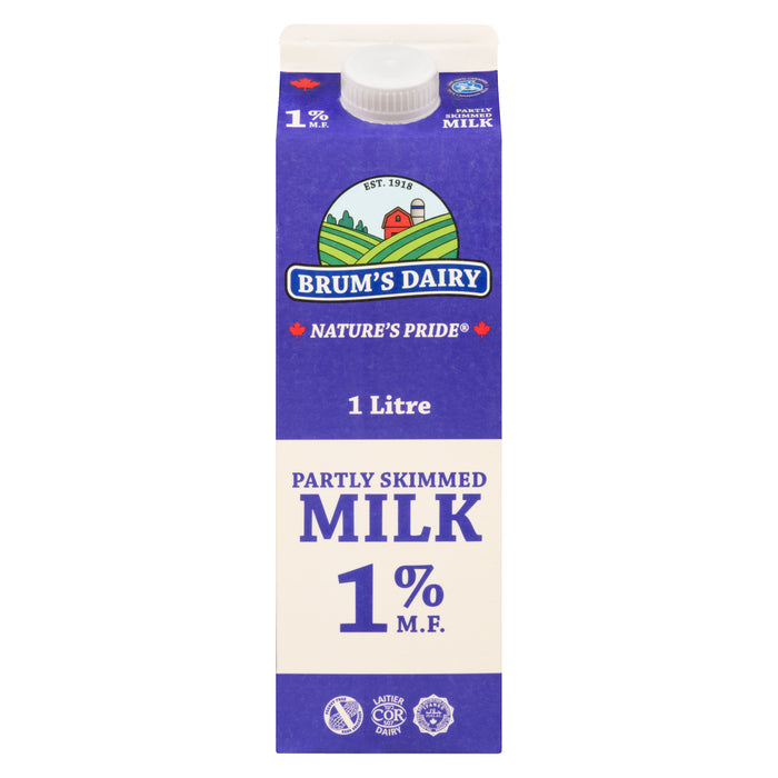 Brum's Dairy Partly Skimmed Milk 1% M.F., 1-L