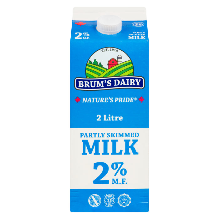 Brum's Dairy Partly Skimmed Milk 2% M.F., 2-L