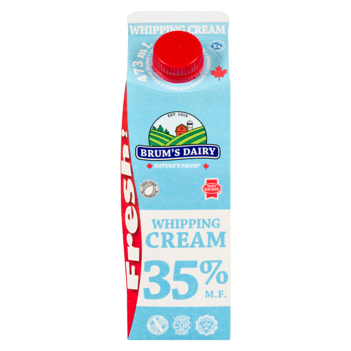 Brum's Dairy 35% M.F. Whipping Cream, 473-ml