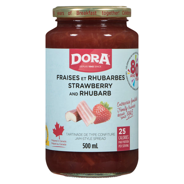 Dora Jam-Style Spread Strawberry and Rhubarb, 500 ml – Giant Tiger