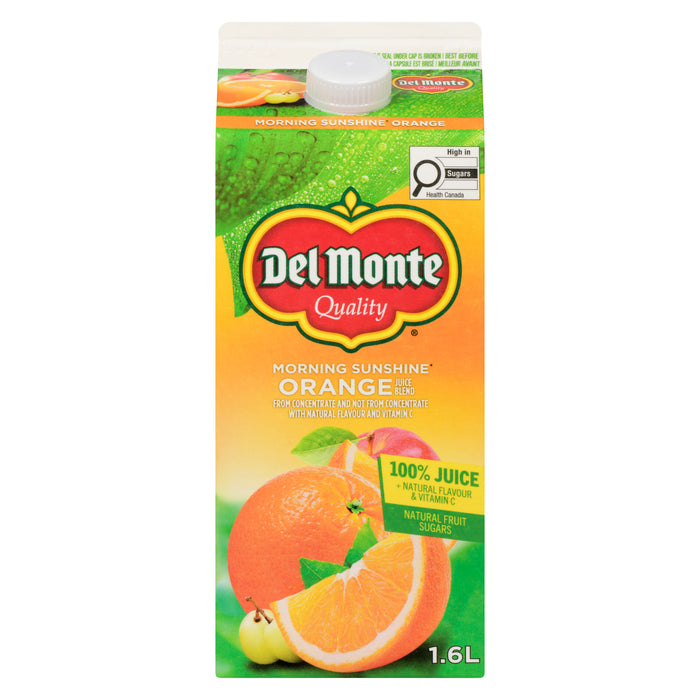 Del Monte 100% Jus Soleil du Matin Orange Mélange de Jus, 1.6 L