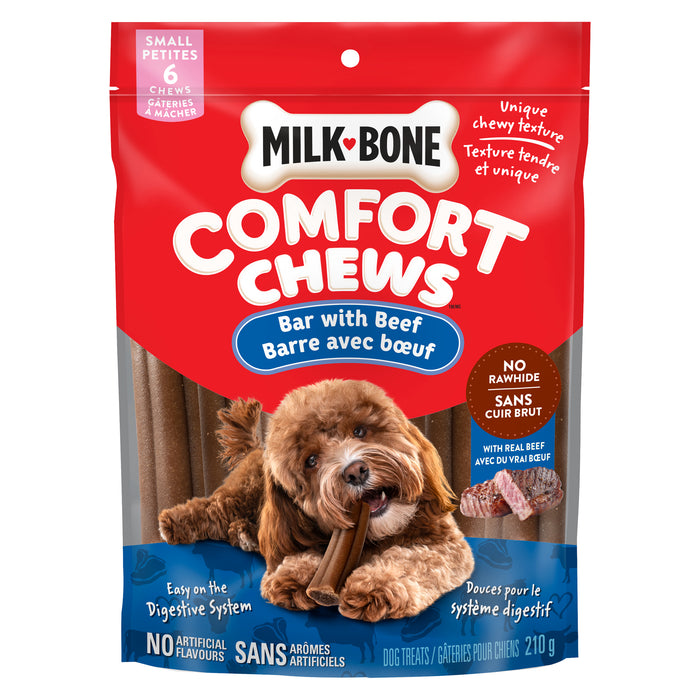Milk-Bone Comfort Chews Dog Treats Small Bar with Beef, 6-Pack, 210 g