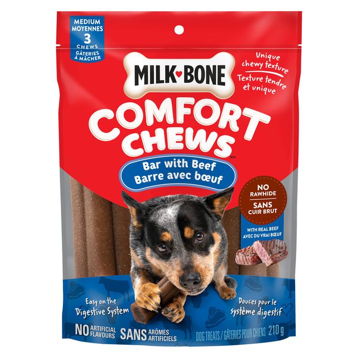 Milk-Bone Comfort Chews Dog Treats Medium Bar, 3-Pack, 210 g
