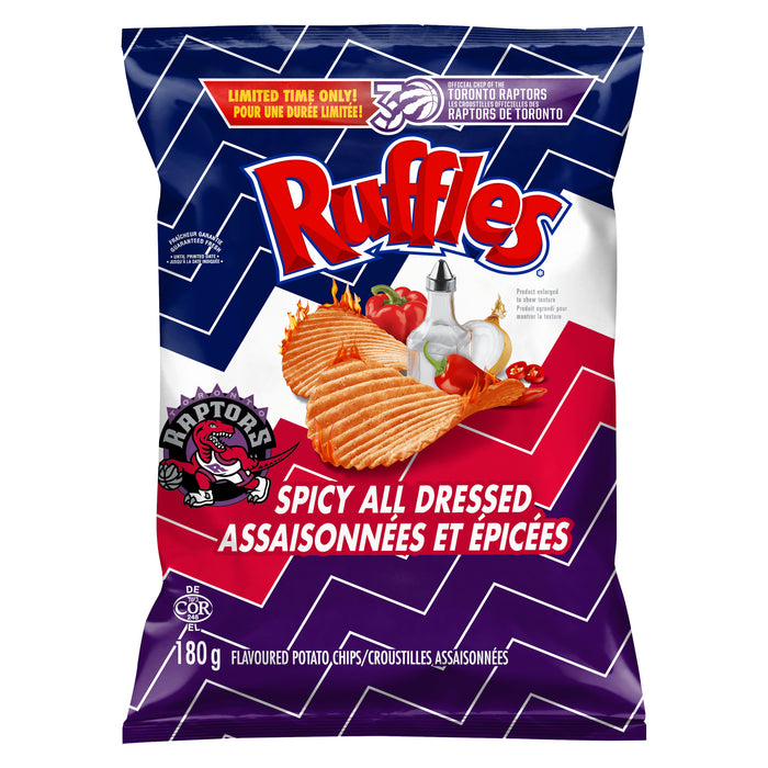 Ruffles Toronto Raptors Croustilles Assaisonnées et Épicées, 180 g