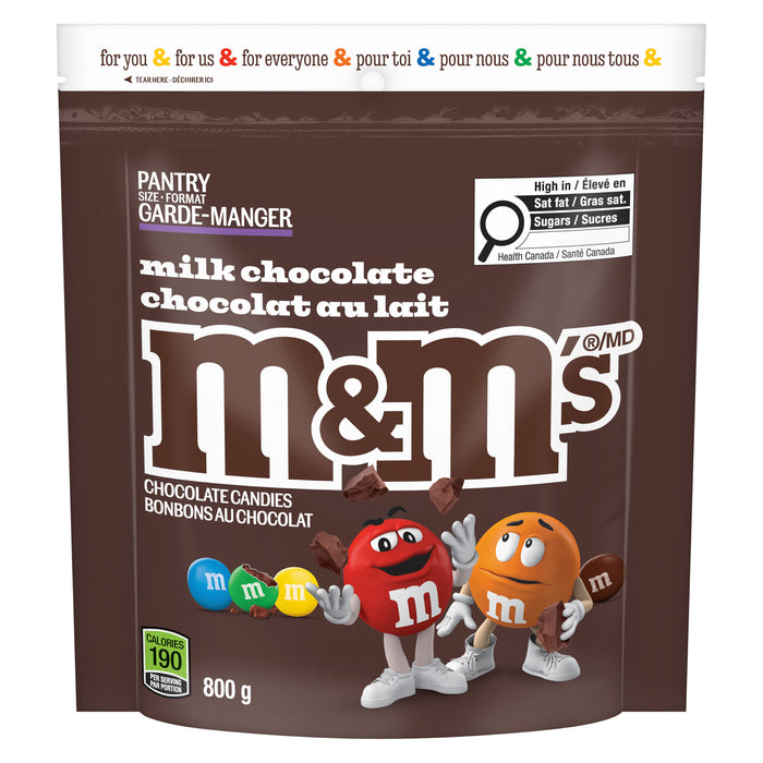 M&M's Bonbons au Chocolat au Lait Format Garde-Manger, 800 g