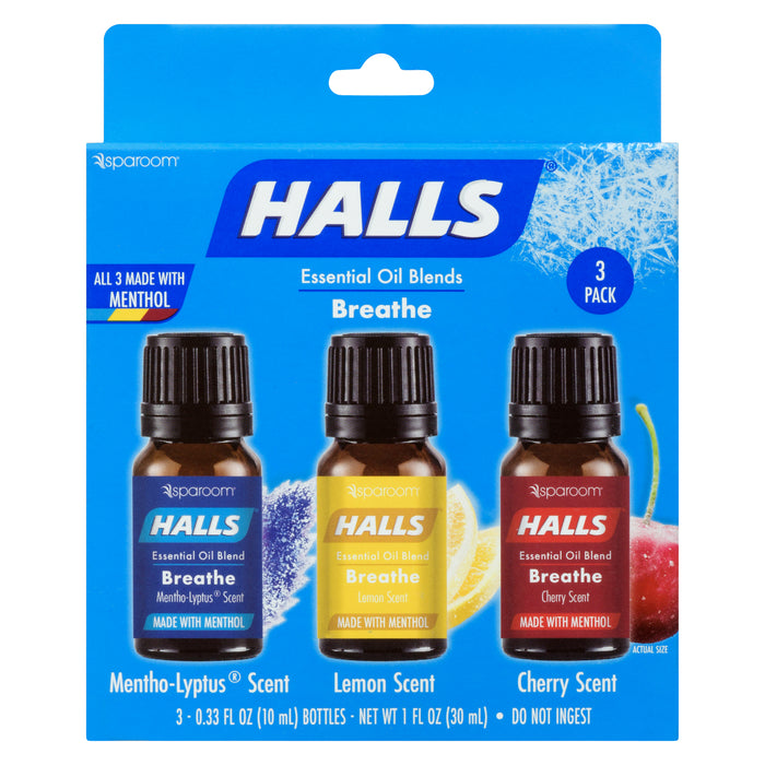 Mélanges d'huiles essentielles Halls Breathe, emballage de 3, 10 ml