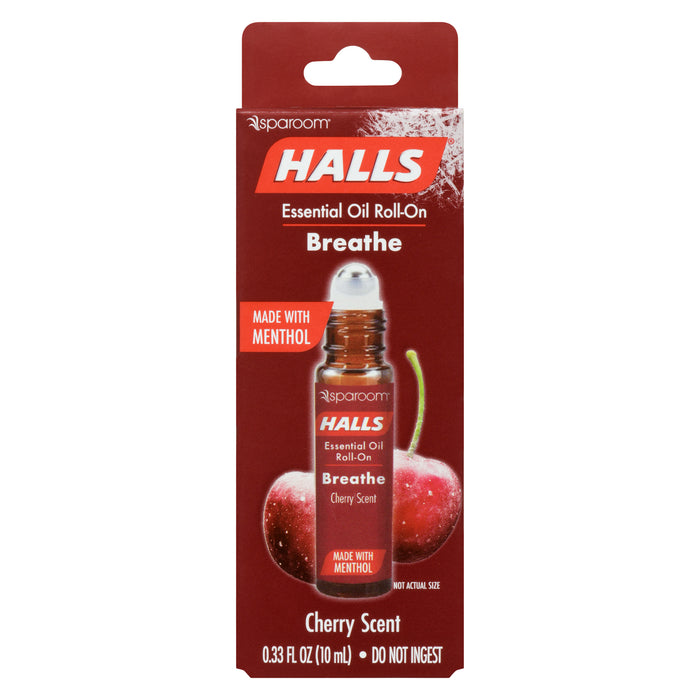 Halls Breathe Essential Oil Roll-On Cherry Scent, 10-ml