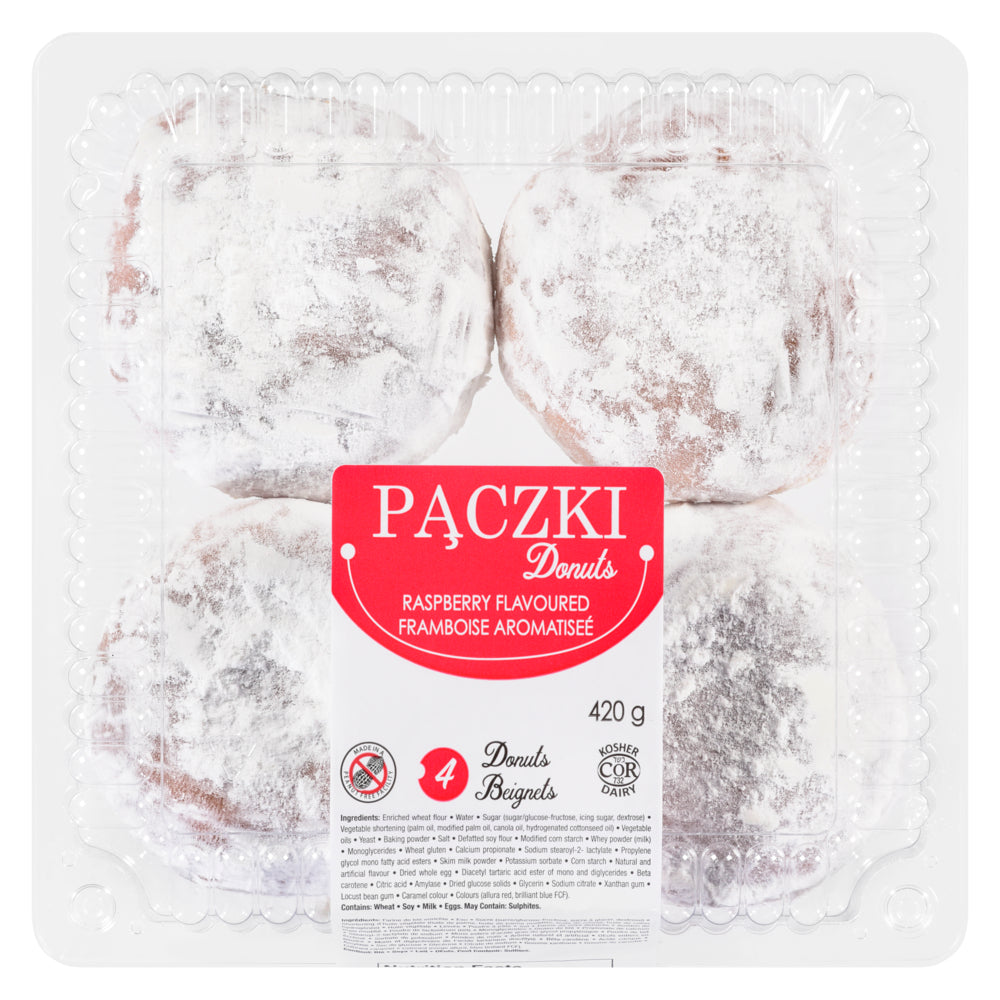 CT Bakery Paczki Donuts Raspberry Flavoured, 4-Pack, 420 g – Giant Tiger