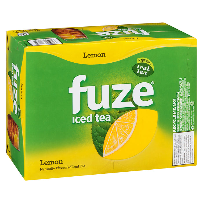 Fuze Naturally Flavoured Iced Tea Lemon, 12-Pack, 341 ml