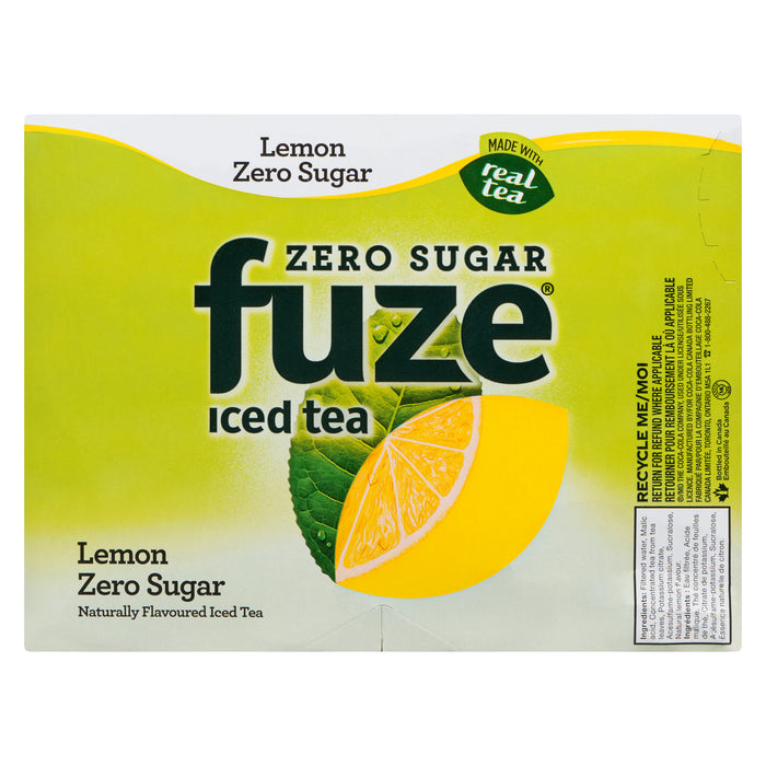 Fuze Thé Glacé Aromatisé Naturellement Citron Zéro Sucre, emb. de 12, 341 ml