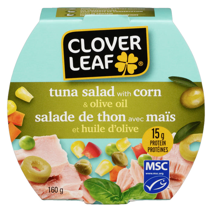 Clover Leaf Salade de Thon avec Maïs et Huile d'Olive, 160 g
