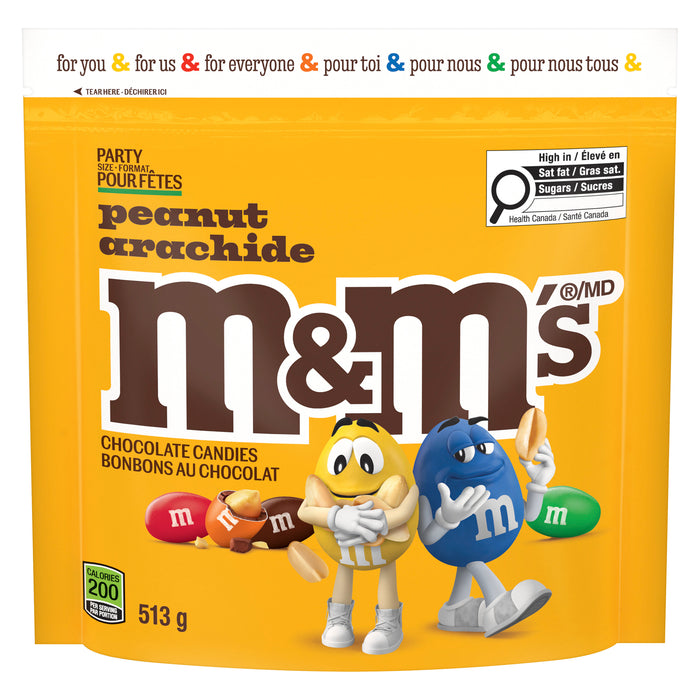 M&M's Bonbons au Chocolat Arachide Format pour Fêtes, 513 g