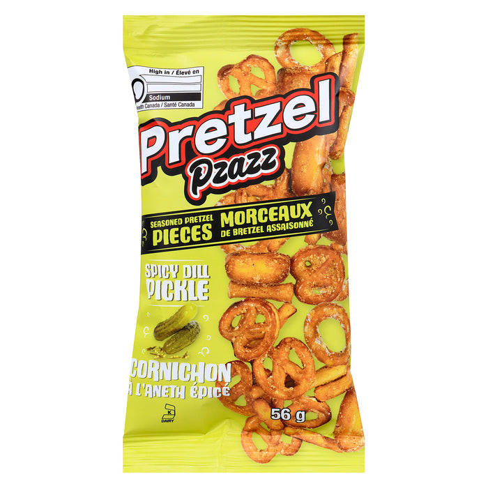 Pretzel Pzazz Seasoned Pretzel Pieces Spicy Dill Pickle, 56 g