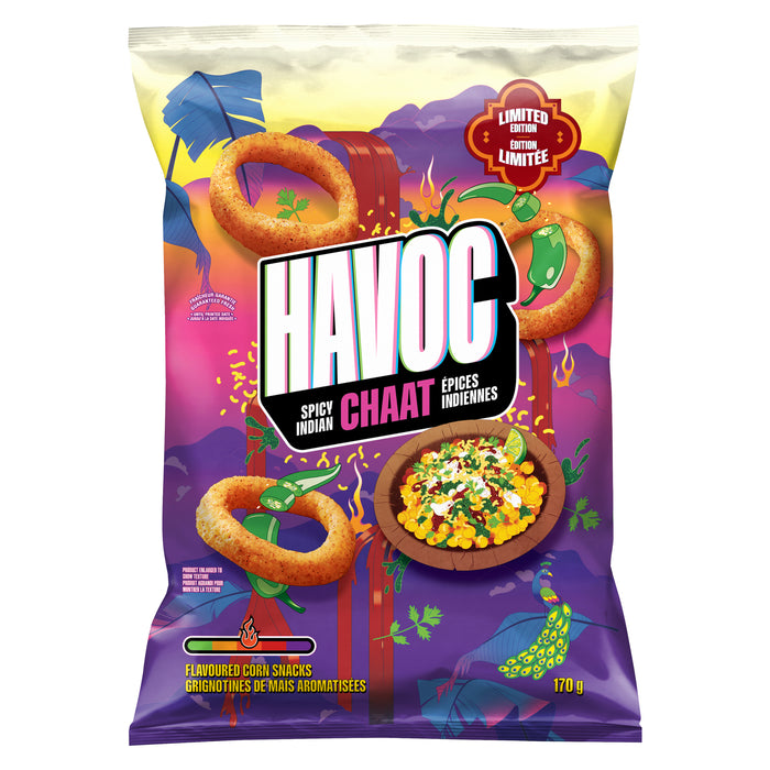 Havoc Spicy Indian Chaat Corn Snacks, 120 g