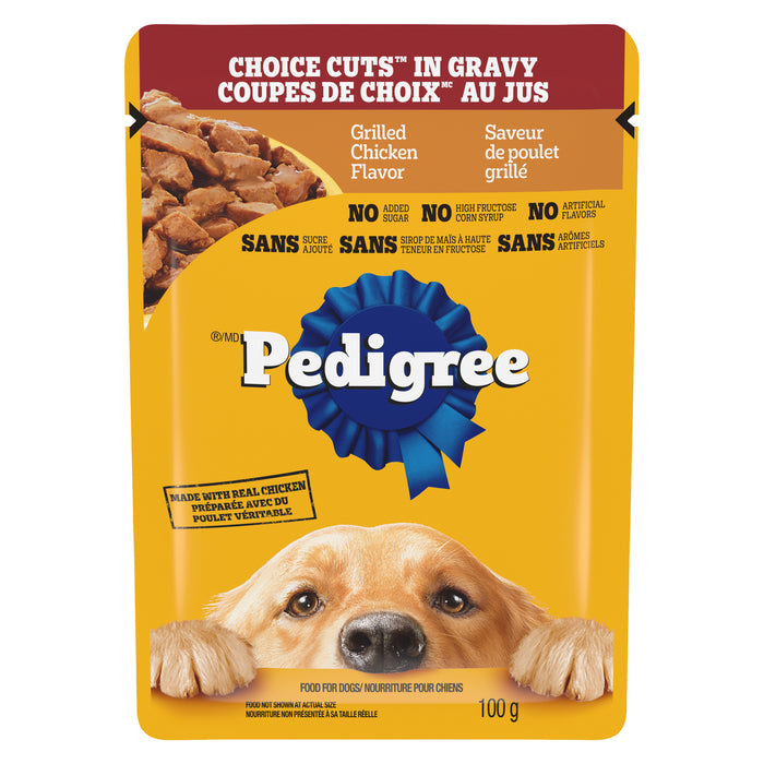Pedigree coupes de choix au jus, poulet grille, 100 g