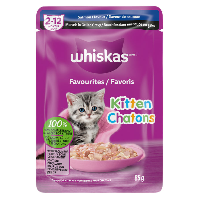 Whiskas Favourites Food for Kittens, Salmon, 85 g